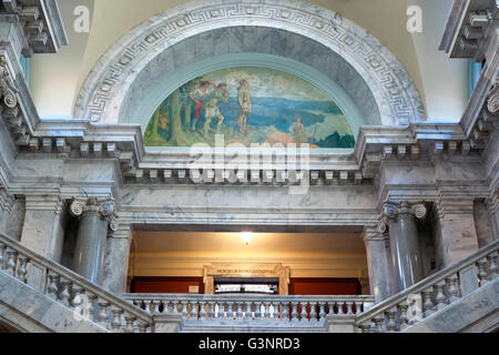Kentucky State Capitol designed in Beaux-Arts style by architect  Frank Mills Andrews in 1910 has grand marble staircases Stock Photo