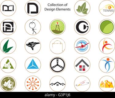 Collection of design elements for logo and illustration design Stock Vector