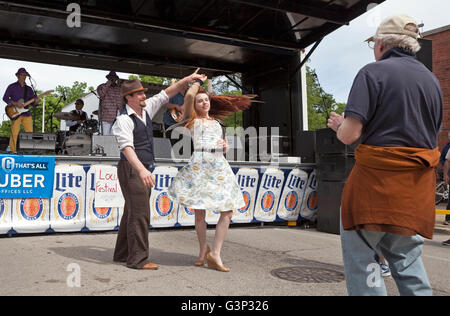 The Locust Street Festival in Milwaukee, Wisconsin is an annual event with music, art, and food. Stock Photo