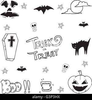 Hand draw halloween set stock Stock Vector