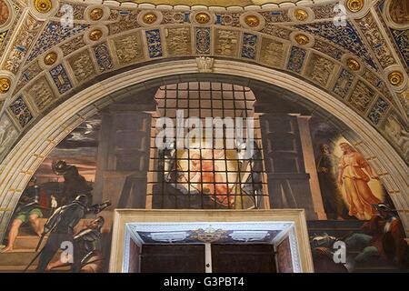 Deliverance of St Peter, 1514, Room of Heliodorus, Raphael Rooms, Apostolic Palace, Vatican Museums, Rome, Italy Stock Photo