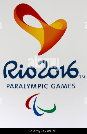 Logo der 'Rio 2016 Paralypmic Games', Berlin. Stock Photo