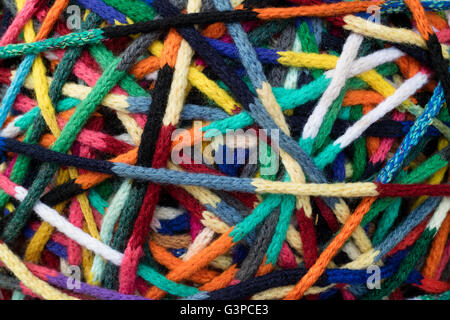 Close up of colorful crocheted threads full frame Stock Photo