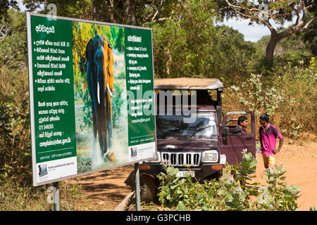 Sri Lanka, Yala National Park, Palatupana, elephant conservation sign