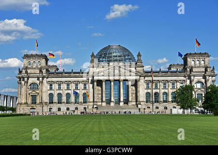 Reichstag, Reichstagsgebäude, Berlin which houses the Bundestag, the lower house of Germany's parliament, build in 1894. Germany Stock Photo