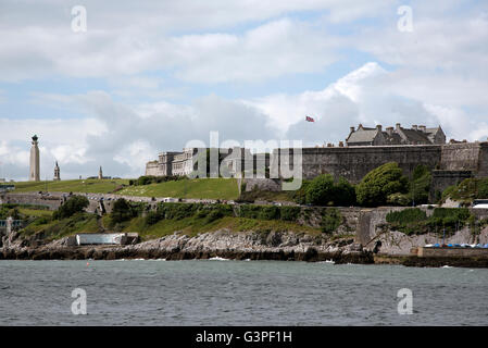 THE ROYAL CITADEL ON PLYMOUTH HOE DEVON UK The Royal Citadel on Plymouth Hoe in Devon England seen across Plymouth Sound Stock Photo