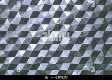 Seamless hexagonal metal pattern background, light and shade gray-toned metal texture abstract Stock Photo