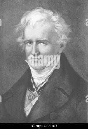 GERMANY: Friedrich Heinrich Alexander Von Humboldt, antique print 1907 Stock Photo