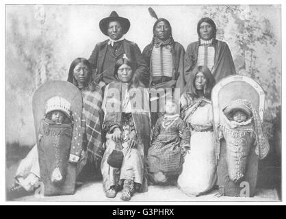 UTAH: American Indians; A group of Ute Indians, antique print 1907 Stock Photo