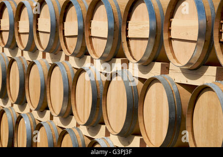 Wooden barrels, Bordeaux, Gironde, France, Europe Stock Photo
