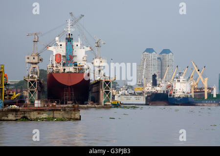 Port of Saigon, Ho Chi Minh City, Vietnam, Southeast Asia Stock Photo