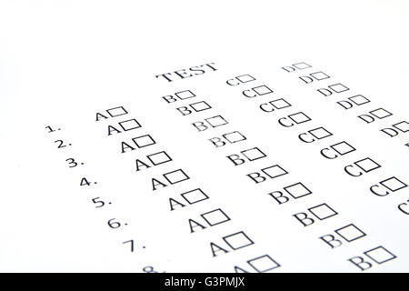 The test list on the examination Stock Photo