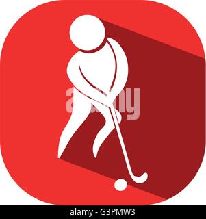 Golf icon on red background illustration Stock Vector