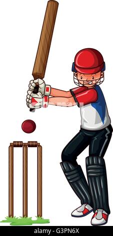 Man player playing cricket illustration Stock Vector Image & Art - Alamy