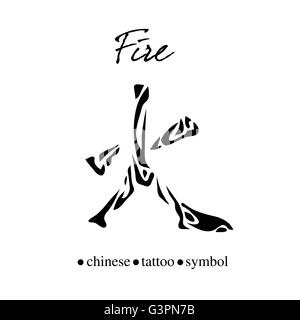 Chinese character calligraphy for fire Stock Vector