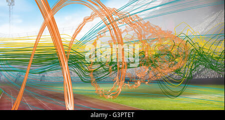 Composite image of blue abstract design Stock Photo