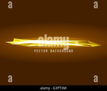Lines shapes lighting abstract on golden dark background. Vector expanding light gold. Smooth golden abstract background with a  Stock Vector