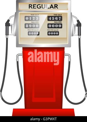 red petrol station in USA Stock Vector