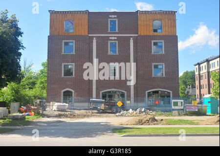 An apartment building under construction in the Canadian city of London, Ontario. Stock Photo