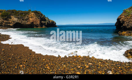 Rocky beach at Tinker's Cove, Santa Cruz Island, Channel Islands National Park, California USA Stock Photo