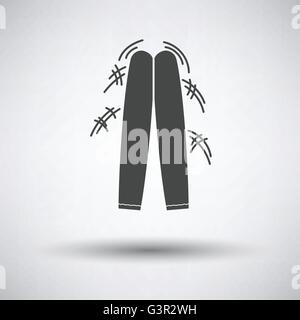 Football fans clapping sticks icon on gray background, round shadow. Vector illustration. Stock Vector