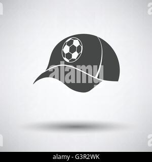 Football fans cap icon on gray background, round shadow. Vector illustration. Stock Vector