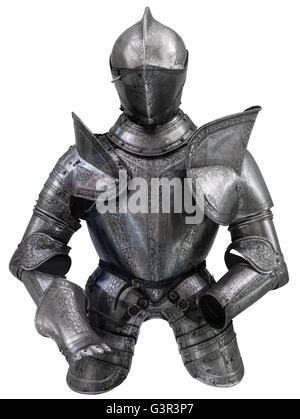 European Medieval Suit Of Armour (Armor) With Helmet Stock Photo