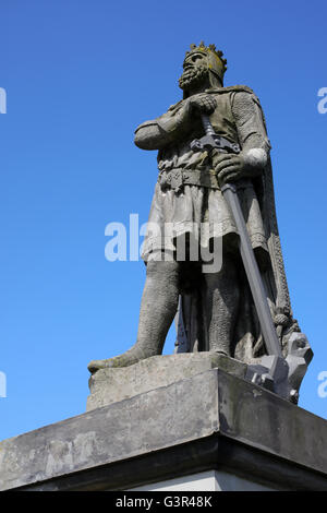 Statue of Robert the Bruce on the castle esplanade - Stirling - Stirlingshire - Scotland - UK Stock Photo