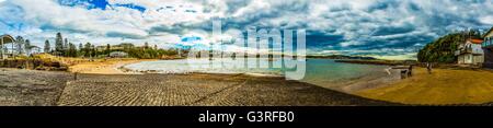 Panoramic view of The Haven, Terrigal Beach, Central Coast, NSW Australia, with blue skies Stock Photo