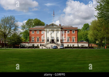 The Warrington town hall designed by architect  James Gibbs is located in Warrington, England. Stock Photo