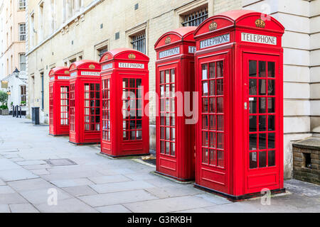 The iconic red telephone booths on Broad Court, Covent Garden, London Stock Photo