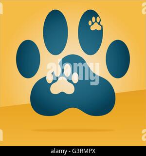 paw print of a cat floating in the air Stock Vector