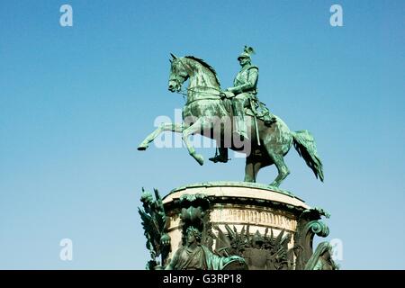 Saint Petersburg Russia. Bronze equestrian statue of Nicholas I in St. Isaac’s Square in front of St. Isaac’s Cathedral Stock Photo