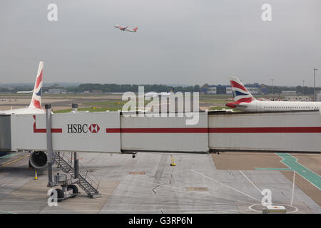 Easyjet plane taking off at Gatwick airport Stock Photo