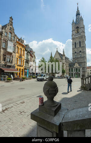 Het Belfort van Gent in Ghent old centre, Belgium. Stock Photo