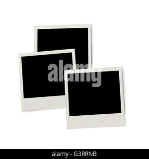 stack of Instant photo frames, isolated on white background Stock Photo
