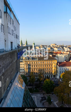 View from Flakturm in Esterhazy Park ( today House of the Sea ) to Mariahilf ( with Mariahilferkirche ) , the anti-aircraft gun Stock Photo