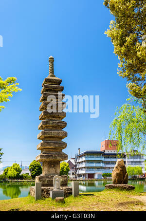 Old Stone Pagoda in Nara Stock Photo