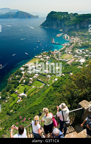 The view from the Villa San Michele, former home of author/physician Axel Munthe on the Isle of Capri in the Bay of  Naples, Ita Stock Photo