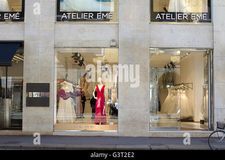 Atelier Emé high bridal fashion shopping windows in Milano fashion district, Via Alessandro Manzoni