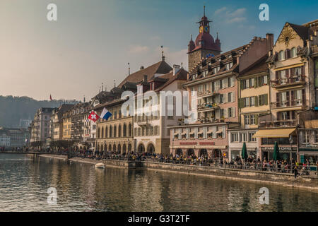 Waterfront of Lucerne city in Switzerland Stock Photo