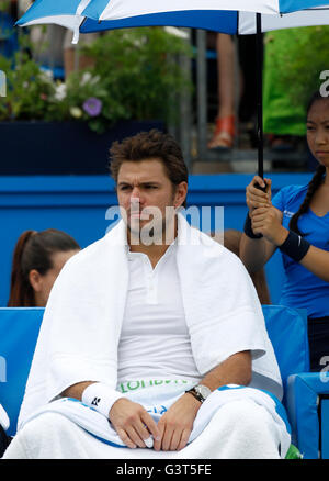 Queens Club, London, UK. 14th June, 2016. Aegon Queens Tennis Championships Day Two. Stan Wawrinka (SUI) during his 1st round match against Fernando Verdasco (ESP). Credit:  Action Plus Sports/Alamy Live News Stock Photo