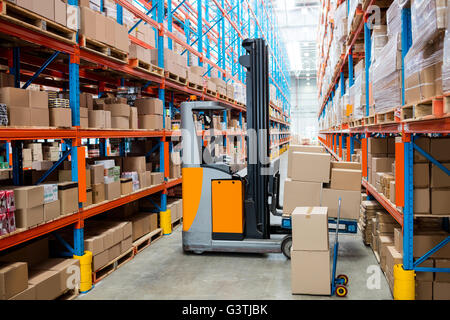 Forklift with no people Stock Photo