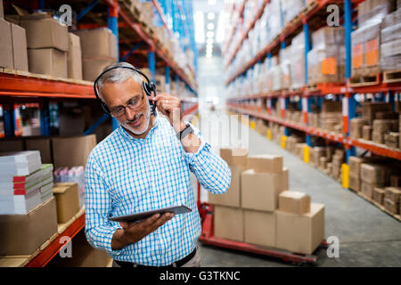 Manager using technology Stock Photo