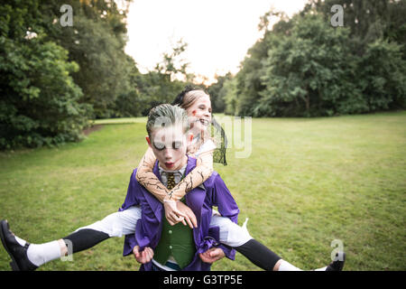 Children dressed as zombies for Halloween Night. Stock Photo