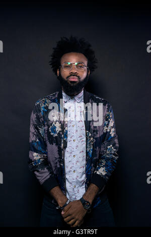 Studio portrait of a hip looking afro caribbean man. Stock Photo