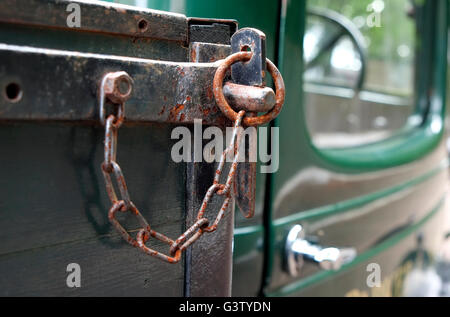 traditional style latch on old lorry Stock Photo