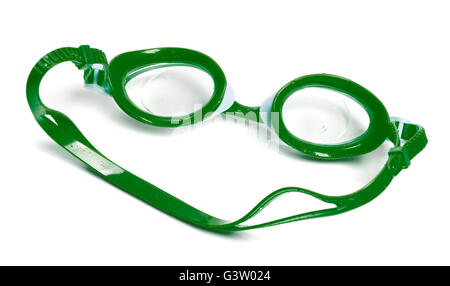 Wet goggles for swimming. Isolated on white background. Stock Photo