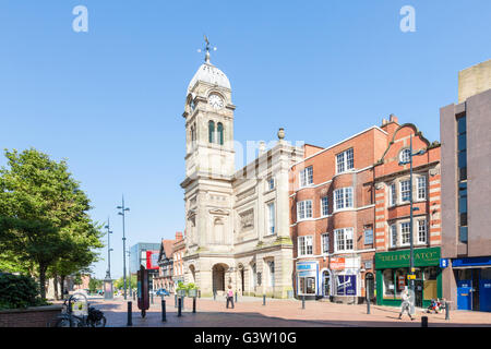 The Guildhall and other buildings surrounding the Market Place in Derby city centre, England, UK Stock Photo