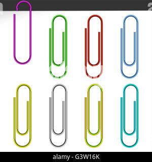 Colored paper clips. Stock Vector